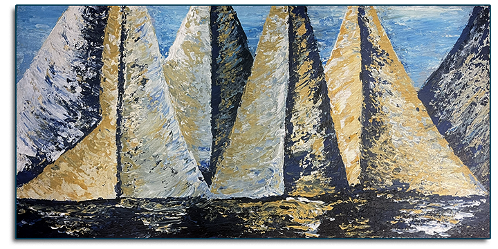 Boats in the Harbor Knife Painting III